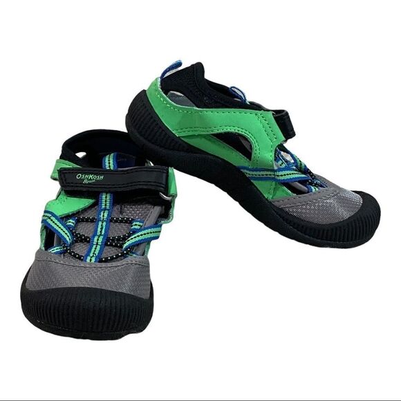 OSH KOSH B’GOSH - GREEN & BLUE BUMP TOE ATHLETIC SHOES / SANDALS / OUTDOOR - S8 - Picture 6 of 9